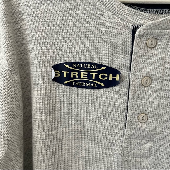 U.S. Polo Assn. men’s henley neck long sleeve thermal shirt, size Large, grey - Picture 5 of 7